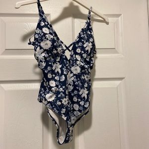 H&M floral navy blue swimsuit